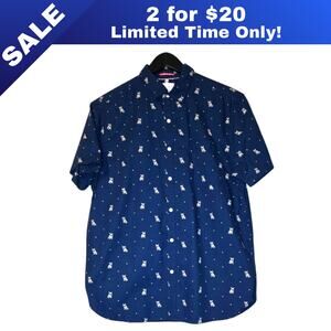 [Sale: 2 for $20!] Cactusman Button-Down w Bulldog Pattern Slim Fit Large [0019]